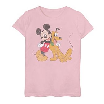 Disney's Mickey Mouse & Pluto Girls 7-16 Classic Friends Graphic Tee