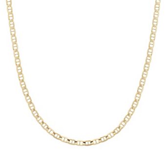 14k Gold Concave Anchor Link Chain Necklace