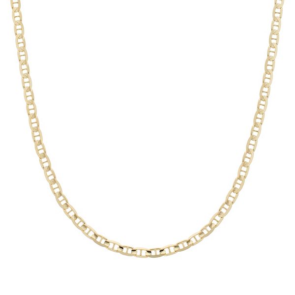 14k Gold Concave Anchor Link Chain Necklace