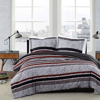 London Fog Warren Stripe Comforter Set