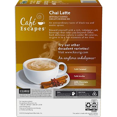 Café Escapes® Chai Latte, K-Cup® Pods, 24 Count