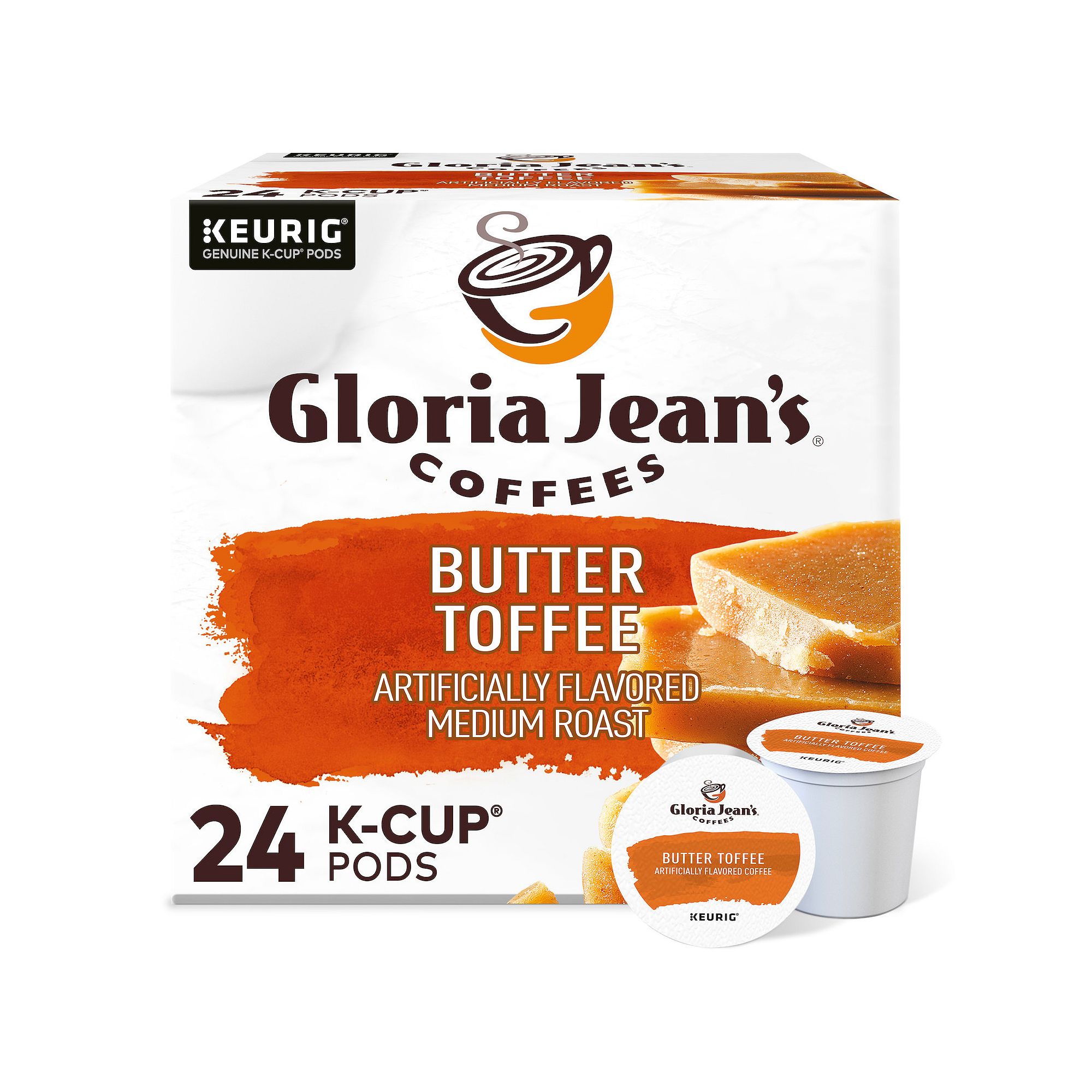 Gloria Jeans® Butter Toffee Coffee, Medium Roast K-Cup® Pods, 24 Count, 