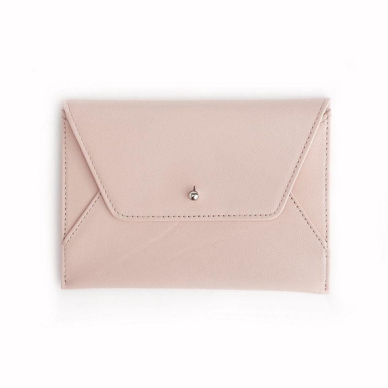 Royce Leather Envelope Travel Organizer, Light Pink