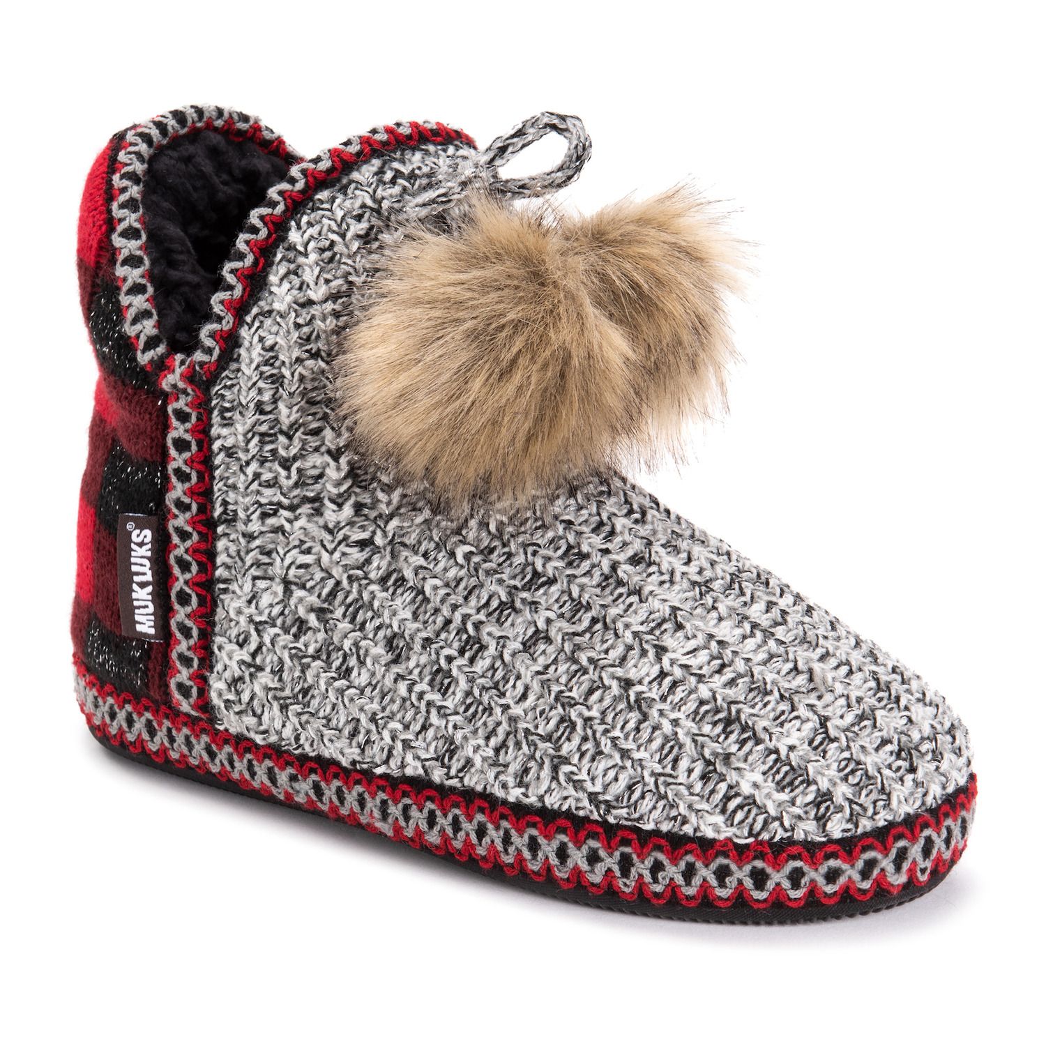 red bootie slippers