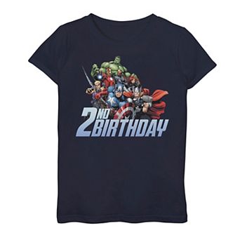 Girls 7-16 Marvel Avengers Action Shot 2nd Birthday Graphic Tee