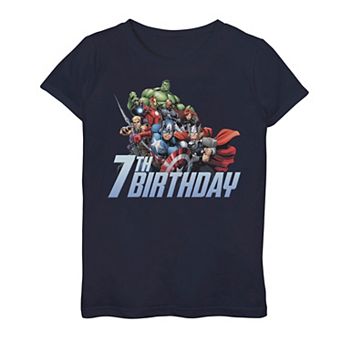 Girls 7-16 Marvel Avengers Action Shot 7th Birthday Graphic Tee