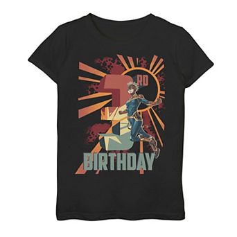 Girls 7-16 Captain Marvel 3rd Birthday Graphic Tee