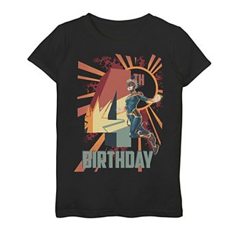 Girls 7-16 Captain Marvel 4th Birthday Graphic Tee