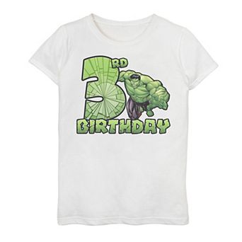 Girls 7-16 Marvel Avengers Hulk Smash 3rd Birthday Graphic Tee