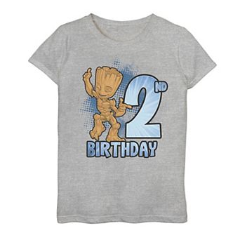 Girls 7-16 Marvel Guardians Of The Galaxy Baby Groot 2nd Birthday Graphic Tee
