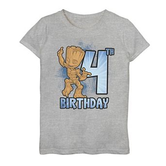 Girls 7-16 Marvel Guardians Of The Galaxy Baby Groot 4th Birthday Graphic Tee