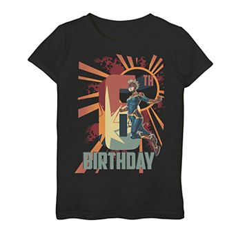 Girls 7-16 Captain Marvel 6th Birthday Graphic Tee