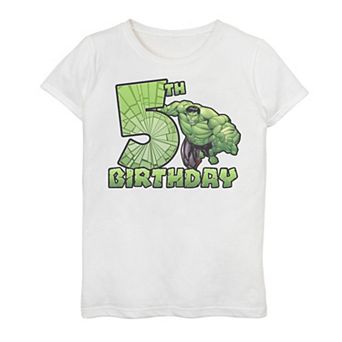 Girls 7-16 Marvel Avengers Hulk Smash 5th Birthday Graphic Tee