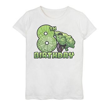 Girls 7-16 Marvel Avengers Hulk Smash 8th Birthday Graphic Tee