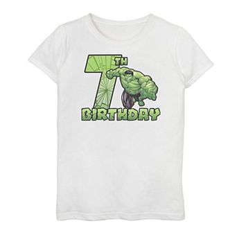 Girls 7-16 Marvel Avengers Hulk Smash 7th Birthday Graphic Tee