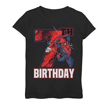 Girls 7-16 Marvel Spider-Man Web Swing 7th Birthday Graphic Tee