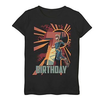 Girls 7-16 Captain Marvel 7th Birthday Graphic Tee