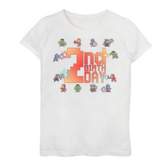 Girls 7-16 Marvel Avengers 8-Bit 2nd Birthday Graphic Tee