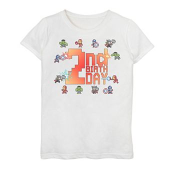 Girls 7-16 Marvel Avengers 8-Bit 2nd Birthday Graphic Tee