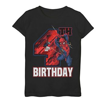 Girls 7-16 Marvel Spider-Man Web Swing 4th Birthday Graphic Tee