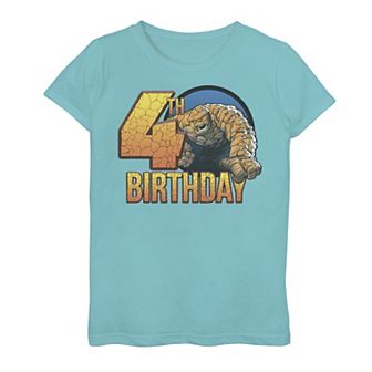 Girls 7-16 Marvel Fantastic Four The Thing 4th Birthday Graphic Tee