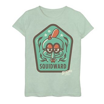 Girls 7-16 Spongebob Squidward Patch Graphic Tee