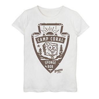 Girls 7-16 Spongebob Movie Camp Patch Graphic Tee