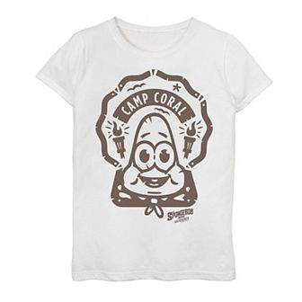 Girls 7-16 Spongebob Camp Patch Patrick Graphic Tee
