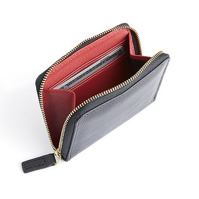 Royce Leather Zippered Credit Card Case