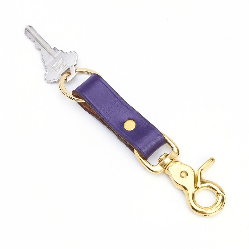 Royce Leather Leather Brass Key Fob, Purple