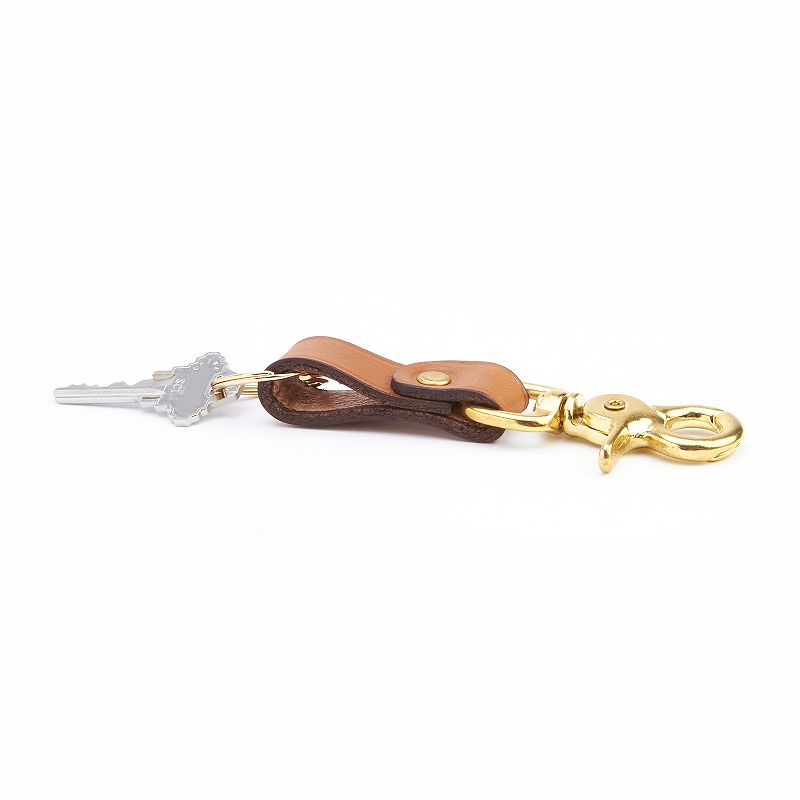 Royce Leather Leather Brass Key Fob, Lt Brown