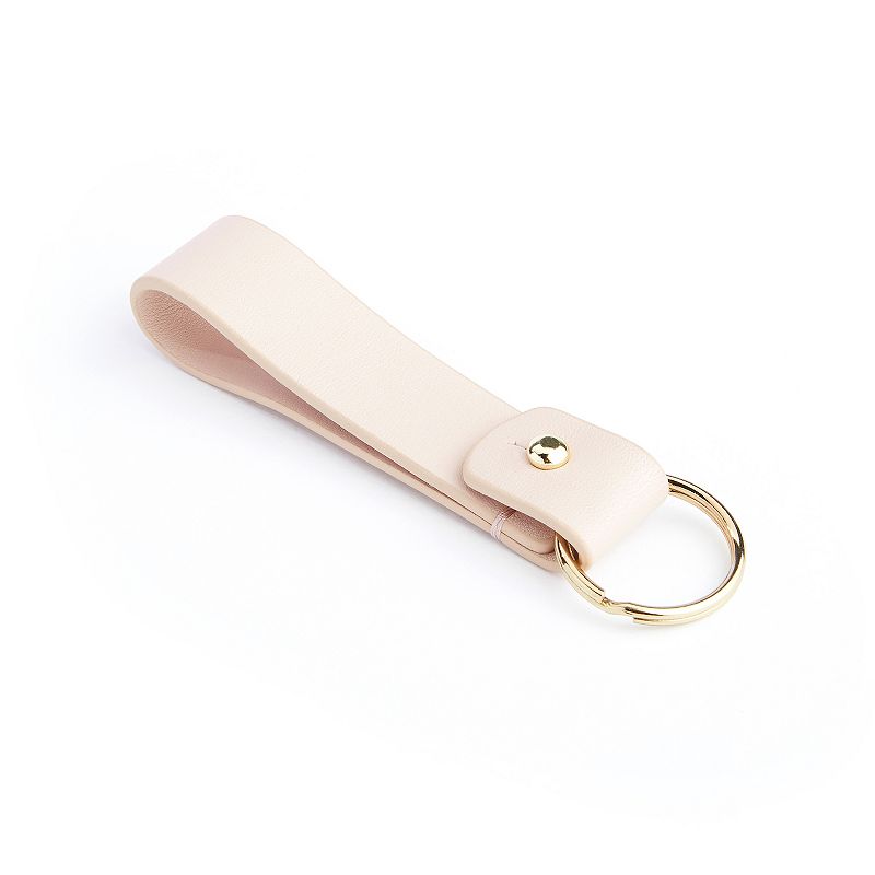 Royce Leather Leather Loop Key Fob, Light Pink