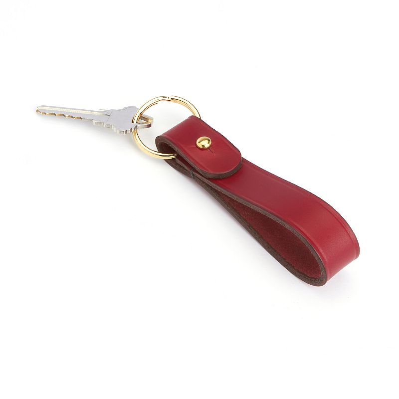 Royce Leather Leather Loop Key Fob, Red