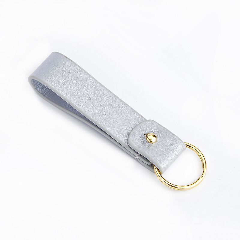 Royce Leather Leather Loop Key Fob, Silver
