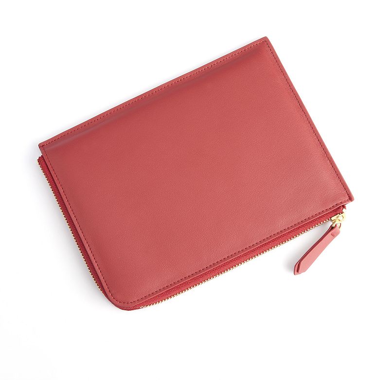 Royce Leather Travel Organizer Pouch, Red