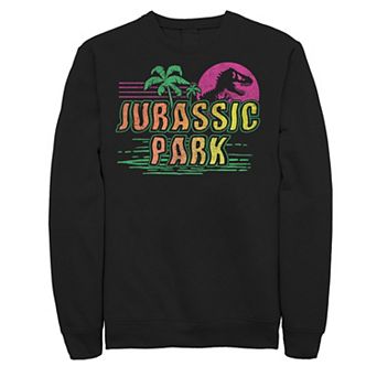 Men's Jurassic Park Neon Gradient Scene Sweatshirt