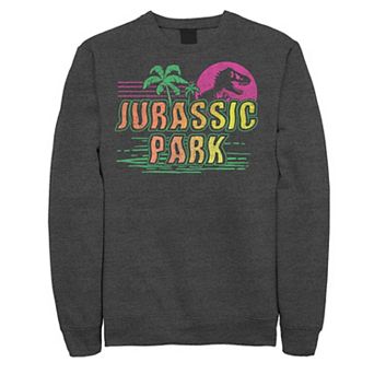 Men's Jurassic Park Neon Gradient Scene Sweatshirt