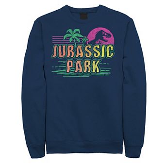 Men's Jurassic Park Neon Gradient Scene Sweatshirt