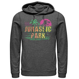 Men's Jurassic Park Neon Gradient Scene Hoodie