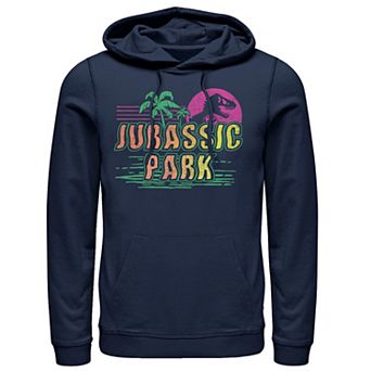 Men's Jurassic Park Neon Gradient Scene Hoodie