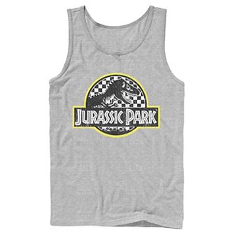 Men's Jurassic Park Checkered Classic Logo Tank Top