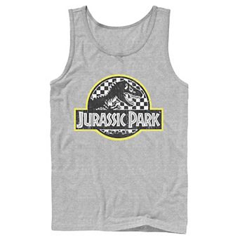 Men's Jurassic Park Checkered Classic Logo Tank Top