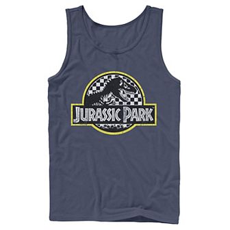 Men's Jurassic Park Checkered Classic Logo Tank Top