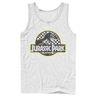 Men's Jurassic Park Checkered Classic Logo Tank Top