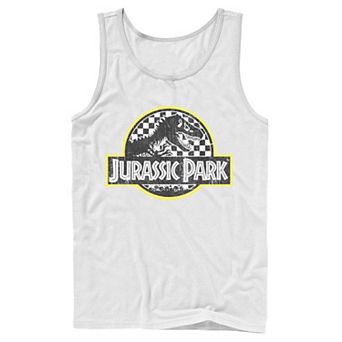 Men's Jurassic Park Checkered Classic Logo Tank Top