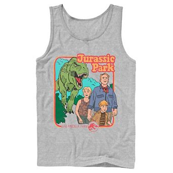 Men's Jurassic Park Vintage Characters Life Finds A Way Tank Top