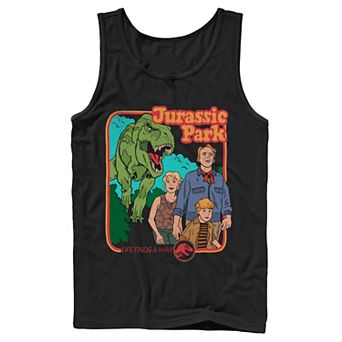 Men's Jurassic Park Vintage Characters Life Finds A Way Tank Top