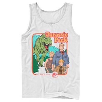 Men's Jurassic Park Vintage Characters Life Finds A Way Tank Top