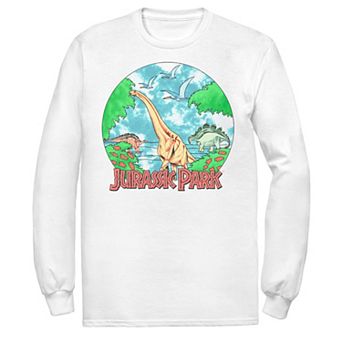 Men's Jurassic Park Retro Globe Watercolor Scene Tee