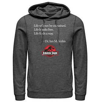 Men's Jurassic Park Life Finds A Way Quote Hoodie